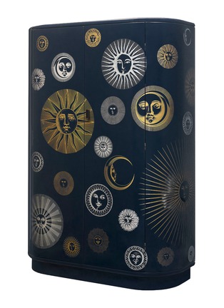 Back View - Click To Enlarge - FORNASETTI - Soli E Lune Curved Cabinet