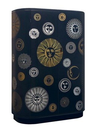 Front View - Click To Enlarge - FORNASETTI - Soli E Lune Curved Cabinet