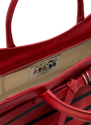 Detail View - Click To Enlarge - MARGESHERWOOD - X Peanuts Grandma Used Striped Leather Top Handle Bag