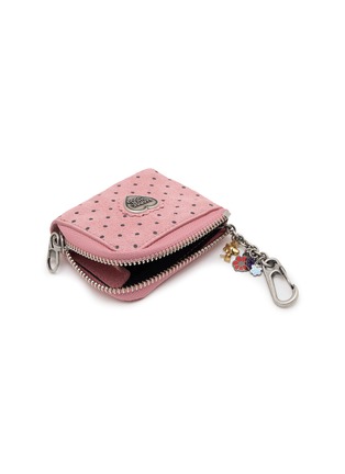 Detail View - Click To Enlarge - MARGESHERWOOD - X Peanuts Heart Lace Mini Zipper Suede Wallet