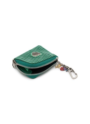 Detail View - Click To Enlarge - MARGESHERWOOD - X Peanuts Heart Lace Mini Zipper Suede Wallet