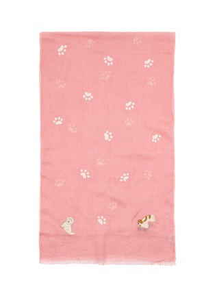 Detail View - Click To Enlarge - CITRUS - Paw Embroidery Linen Scarf