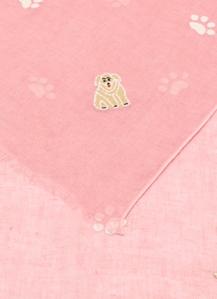 Detail View - Click To Enlarge - CITRUS - Paw Embroidery Linen Scarf