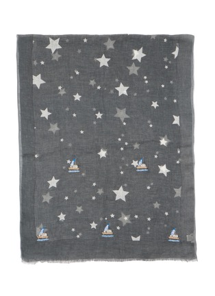 Detail View - Click To Enlarge - CITRUS - Star Print Summer Embroidery Linen Scarf