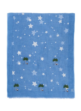 Detail View - Click To Enlarge - CITRUS - Star Print Summer Embroidery Linen Scarf