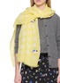 Figure View - Click To Enlarge - CITRUS - Heart Print Summer Embroidery Linen Scarf