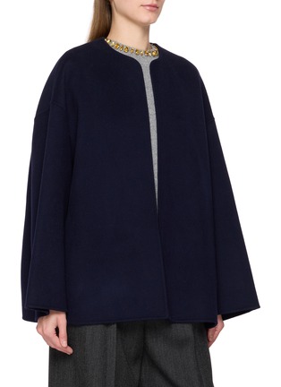 Detail View - Click To Enlarge - KRUF - Detachable Mink Fur Collar Cashmere Coat