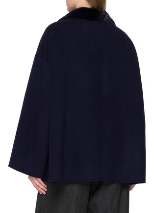 Back View - Click To Enlarge - KRUF - Detachable Mink Fur Collar Cashmere Coat