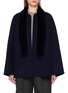 KRUF Detachable Mink Fur Collar Cashmere Coat