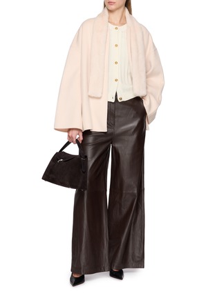 Figure View - Click To Enlarge - KRUF - Detachable Mink Fur Collar Cashmere Coat