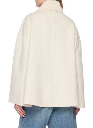 Back View - Click To Enlarge - KRUF - Detachable Mink Fur Collar Cashmere Coat