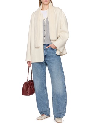 Figure View - Click To Enlarge - KRUF - Detachable Mink Fur Collar Cashmere Coat