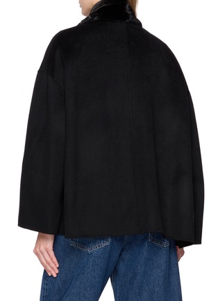 Back View - Click To Enlarge - KRUF - Detachable Collar Multi Button Cashmere Coat