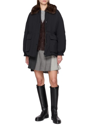 Figure View - Click To Enlarge - KRUF - Sable Fur Collar Padded Down Jacket