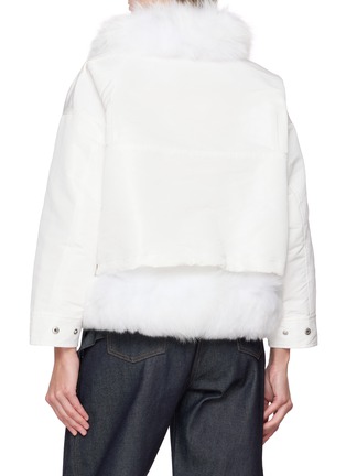 Back View - Click To Enlarge - KRUF - Detachable Fox Fur Trim Oversized Jacket