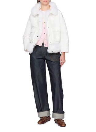 Figure View - Click To Enlarge - KRUF - Detachable Fox Fur Trim Oversized Jacket