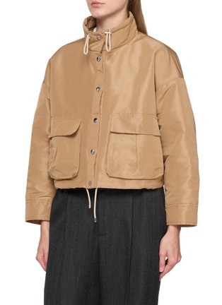 Detail View - Click To Enlarge - KRUF - Detachable Fox Fur Trim Oversized Jacket