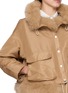  - KRUF - Detachable Fox Fur Trim Oversized Jacket