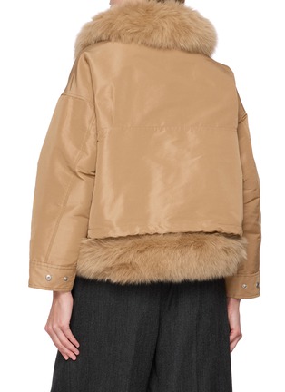 Back View - Click To Enlarge - KRUF - Detachable Fox Fur Trim Oversized Jacket