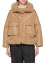 KRUF Detachable Fox Fur Trim Oversized Jacket