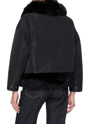 Back View - Click To Enlarge - KRUF - Detachable Fox Fur Trim Oversized Jacket