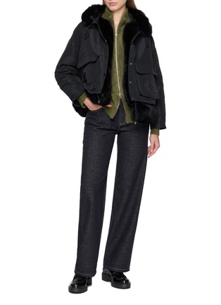 Figure View - Click To Enlarge - KRUF - Detachable Fox Fur Trim Oversized Jacket