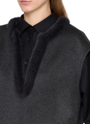  - KRUF - Mink Fur Trim Wool Alpaca Vest