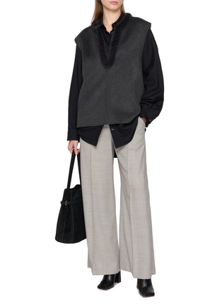 Figure View - Click To Enlarge - KRUF - Mink Fur Trim Wool Alpaca Vest