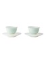 SHANG XIA Porcelain Teacup with Glass Saucer Set of 2 — Light Green