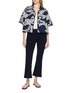 Figure View - Click To Enlarge - PEPA POMBO - Duna Floral Knit Zip Jacket
