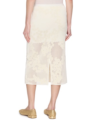 Back View - Click To Enlarge - PEPA POMBO - Bozica Floral Mesh Midi Skirt