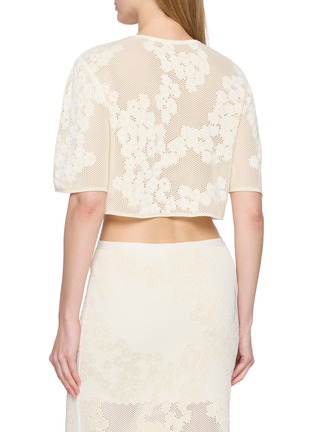 Back View - Click To Enlarge - PEPA POMBO - Neia Floral Mesh Cropped Top