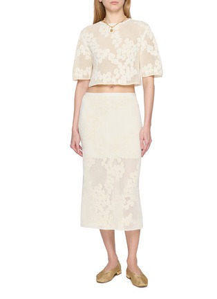 Figure View - Click To Enlarge - PEPA POMBO - Neia Floral Mesh Cropped Top