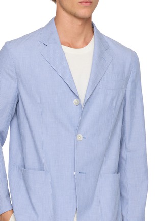  - J∞QUALITY - Reversible Striped Single Breasted Blazer
