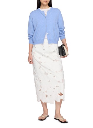 Figure View - Click To Enlarge - BOINIGAN - Floral Cutwork Lace Cotton Midi Straight Skirt