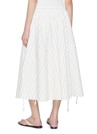 Back View - Click To Enlarge - BOINIGAN - Striped Drawstring Flared Midi Skirt