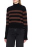 Front View - Click To Enlarge - FRAME - x Ritz Striped Turtleneck Knit Sweater