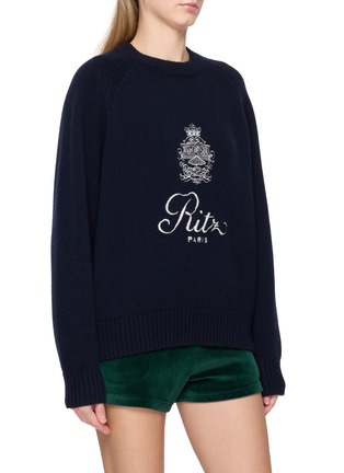 Front View - Click To Enlarge - FRAME - x Ritz Unisex Embroidered Emblem Knit Sweater