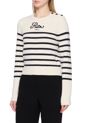 Front View - Click To Enlarge - FRAME - x Ritz Sequined Striped Sweater