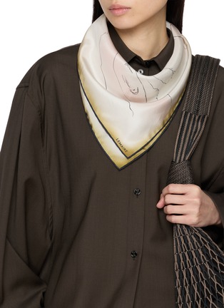 Figure View - Click To Enlarge - LEMAIRE - Landscare Habotai Printed Silk Square Scarf
