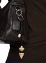 Front View - Click To Enlarge - LEMAIRE - Stripes Pendulum Wood Bag Charm