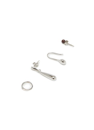 Detail View - Click To Enlarge - LEMAIRE - Rhodium Silver Earrings — Set of 4