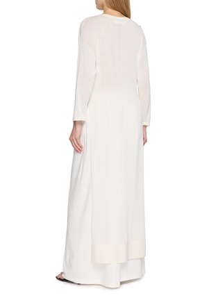 Back View - Click To Enlarge - GIA STUDIOS - Áo Dài Inspired Boat Neck Silk Knit Dress