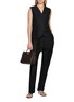 Figure View - Click To Enlarge - GIA STUDIOS - Luka Cocoon Silk Linen Pants