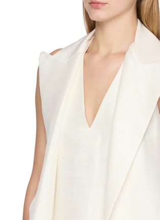  - GIA STUDIOS - Sleeveless Draped Slub Silk Maxi Dress