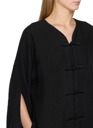  - GIA STUDIOS - Long Sleeve Mandarin Collar Linen Dress