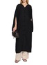 Figure View - Click To Enlarge - GIA STUDIOS - Long Sleeve Mandarin Collar Linen Dress