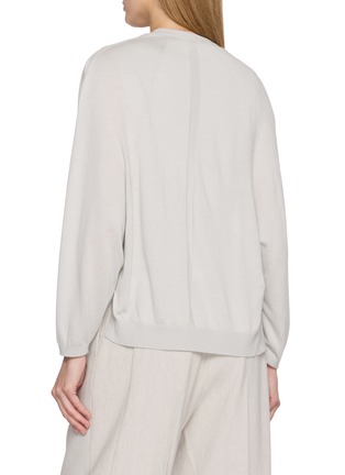 Back View - Click To Enlarge - GIA STUDIOS - Aeron Detached Armhole Ribbed Silk Cashmere Knit Cardigan