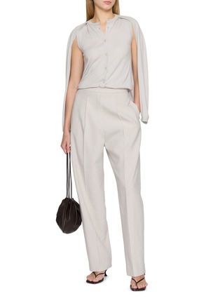 Figure View - Click To Enlarge - GIA STUDIOS - Aeron Detached Armhole Ribbed Silk Cashmere Knit Cardigan