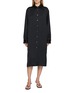 GIA STUDIOS Nicole Long Sleeve Striped Side Slit Shirt Dress